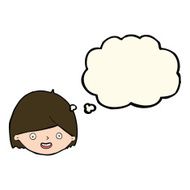 cartoon happy face with thought bubble N40