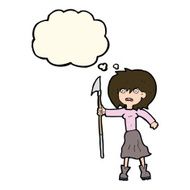 cartoon woman with harpoon thought bubble N8