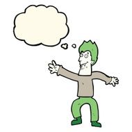 cartoon vampire with thought bubble N87