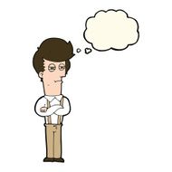 cartoon annoyed man with thought bubble N51