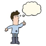 cartoon poor man with thought bubble N8