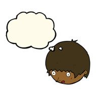cartoon shocked face with thought bubble N9