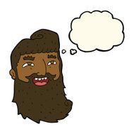 cartoon man with beard laughing thought bubble N7