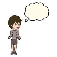 Cartoon Annoyed Woman With Thought Bubble N117