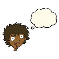 cartoon crazy excited woman with thought bubble N12