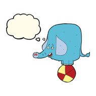 cartoon circus elephant with thought bubble N7