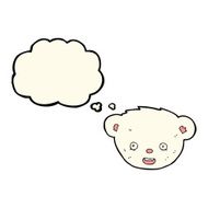cartoon polar bear face with thought bubble N16