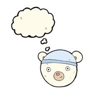 cartoon polar bear face with thought bubble N17