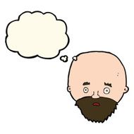 cartoon shocked man with beard thought bubble N13