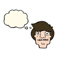 cartoon shocked face with thought bubble N11
