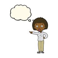 cartoon shocked woman with thought bubble N59