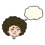 cartoon bitter old woman with thought bubble N13