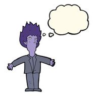 cartoon vampire with thought bubble N88