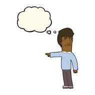 cartoon man pointing with thought bubble N122