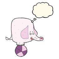 cartoon circus elephant with thought bubble N8