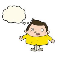 cartoon happy man with thought bubble N309