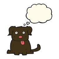 cartoon dog with thought bubble N10