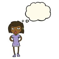 cartoon woman with thought bubble N21