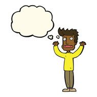 cartoon stressed man with thought bubble N41