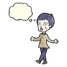 cartoon halloween zombie woman with thought bubble N4