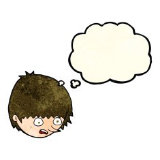 cartoon stressed face with thought bubble N3