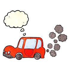 cartoon car with thought bubble N14