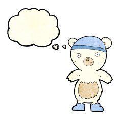 cartoon cute polar bear with thought bubble N26