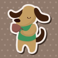 animal dog having afternoon tea theme elements N7