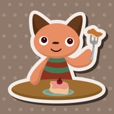 animal cat having afternoon tea theme elements N8