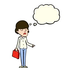 cartoon arrogant businessman pointing with thought bubble N5