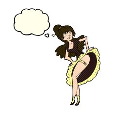 cartoon flamenco dancer with thought bubble N5