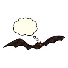 cartoon bat with thought bubble N8