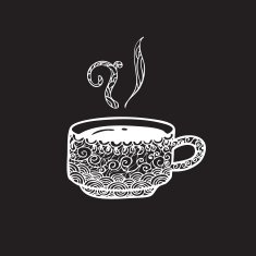 Coffee cup pattern doodle shalk