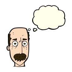 cartoon man with mustache thought bubble N37