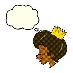 cartoon princess with thought bubble N17