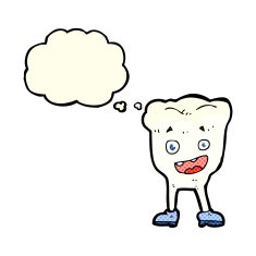 cartoon tooth with thought bubble N7