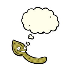 cartoon spoon with thought bubble N5