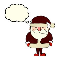 cartoon santa claus with thought bubble N81