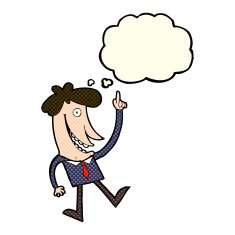 cartoon man with idea thought bubble N47