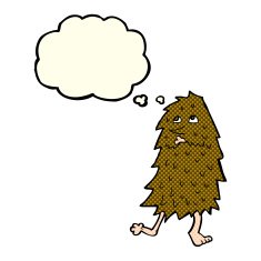 cartoon monster with thought bubble N21