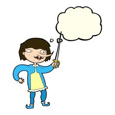 cartoon man with sword thought bubble N4