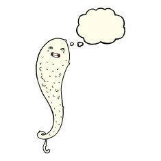 cartoon spooky ghost with thought bubble N21