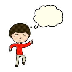 cartoon annoyed man with thought bubble N35