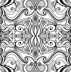 Black and white seamless texture Vector geometric pattern N12