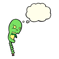 funny cartoon skull with thought bubble N10