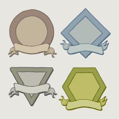 set of vintage badge