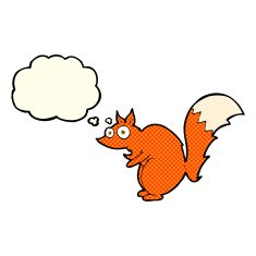 funny startled squirrel cartoon with thought bubble N5