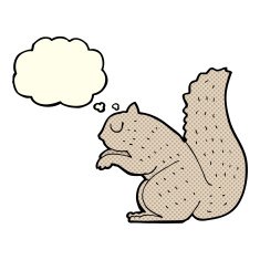 cartoon squirrel with thought bubble N5