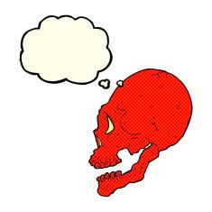 red skull illustration with thought bubble N3