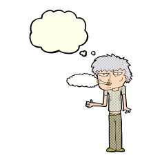 cartoon smoker with thought bubble N5